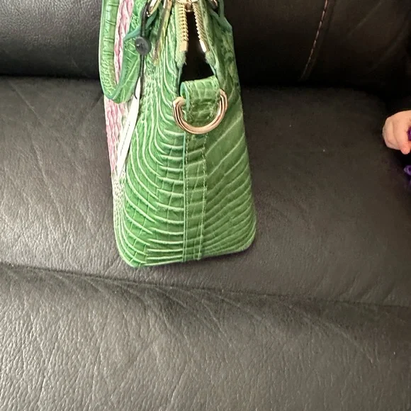 Brahmin Duxbury Medium Satchel Apple Blush Melbourne Leather 2 way cross body - Picture 4 of 10